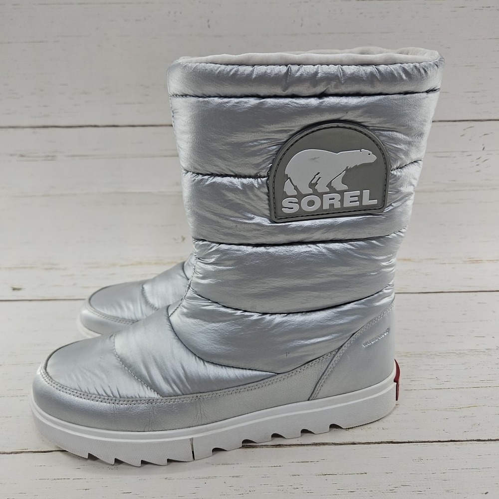 Sorel Joan of Arctic Next Liteβ Womens 8.5 Silver Puffy Waterproof Snow Boot